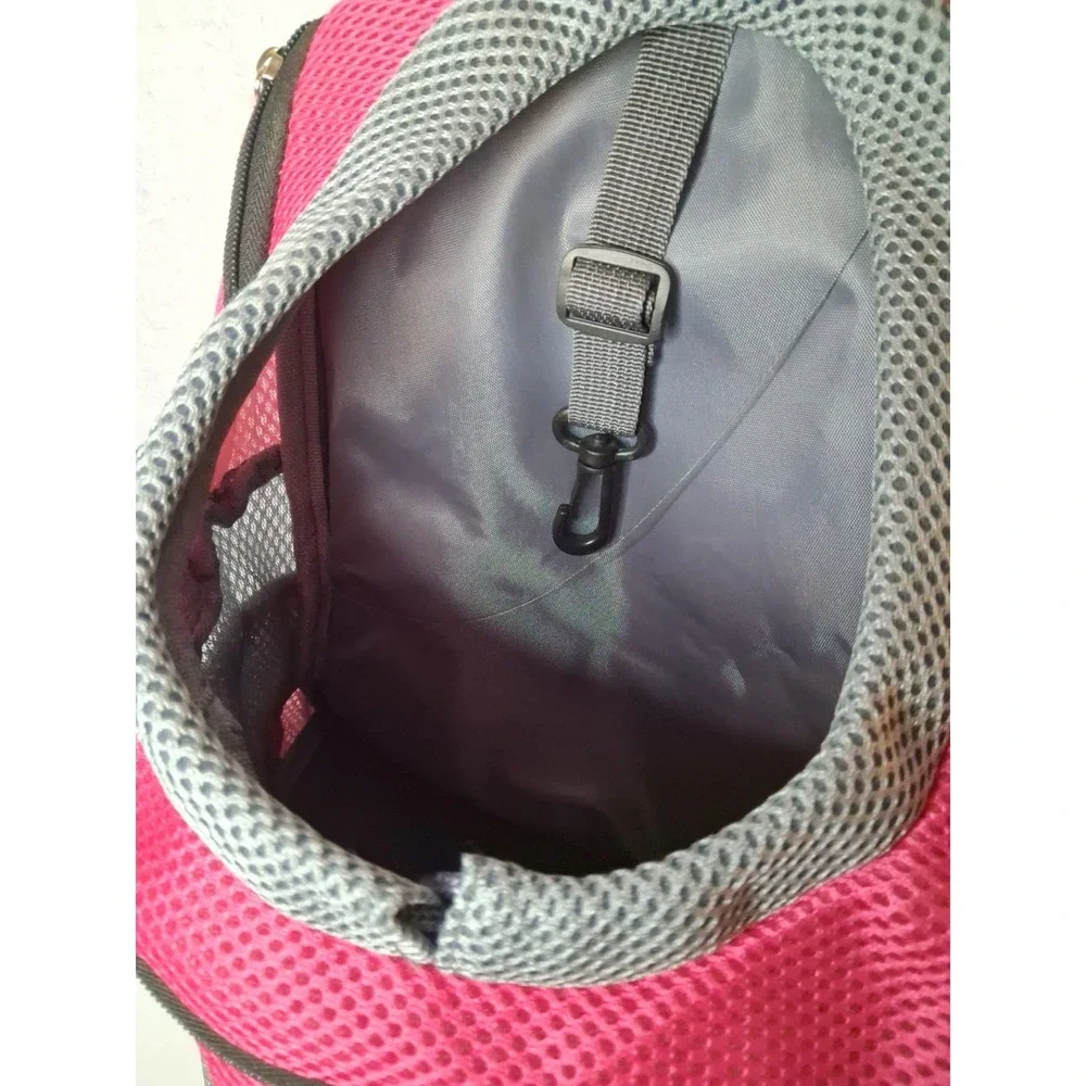 Breathable Mesh Pet Carrier Backpack Small Dog Cat Hands-Free Travel Hiking Bag